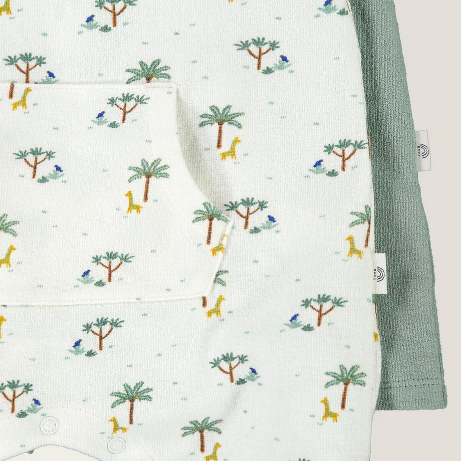 La Redoute Collections  Lot de 2 barboteuses manches courtes 