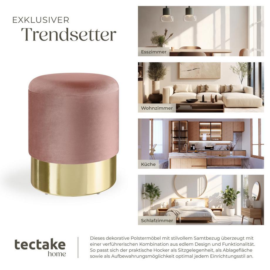 Tectake Tabouret avec espace de rangement SARINA rond  