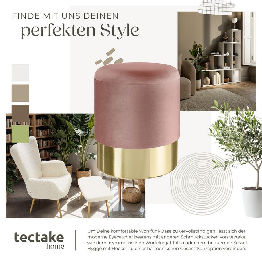 Tectake Tabouret avec espace de rangement SARINA rond  