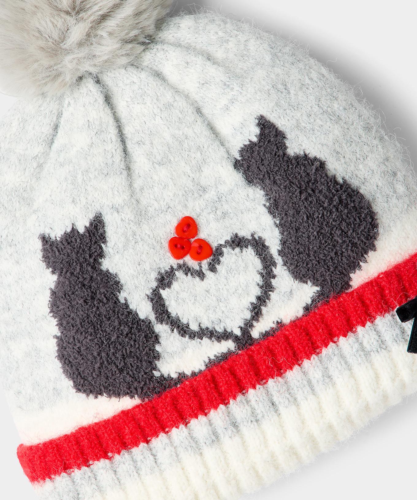 Joe Browns Berretto con pompon motivo gatto e dettagli a bottone  