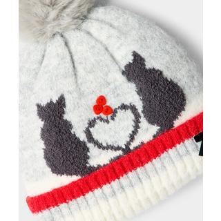 Joe Browns Berretto con pompon motivo gatto e dettagli a bottone  