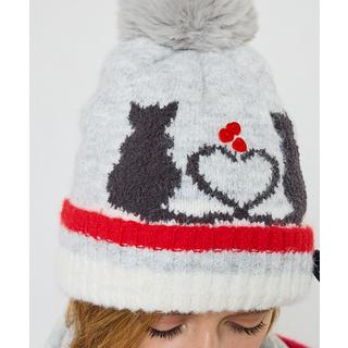 Joe Browns Berretto con pompon motivo gatto e dettagli a bottone  