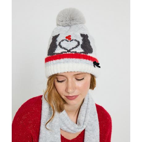 Joe Browns Berretto con pompon motivo gatto e dettagli a bottone  