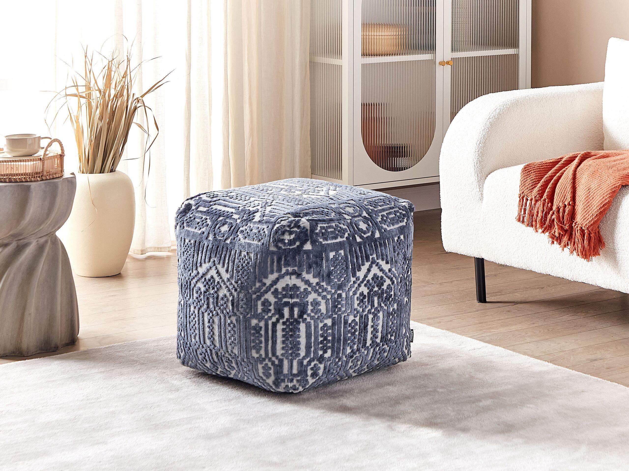 Beliani Pouf en Viscosa Boho SANAWAN  