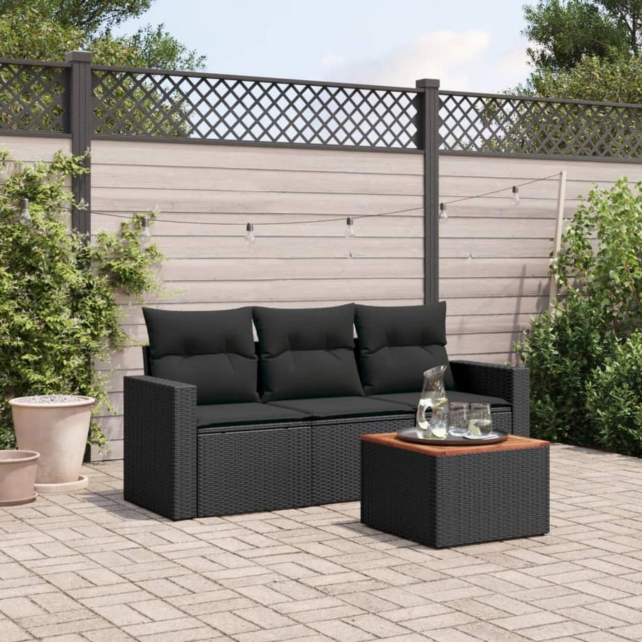 VidaXL set divano da giardino Polirattan  