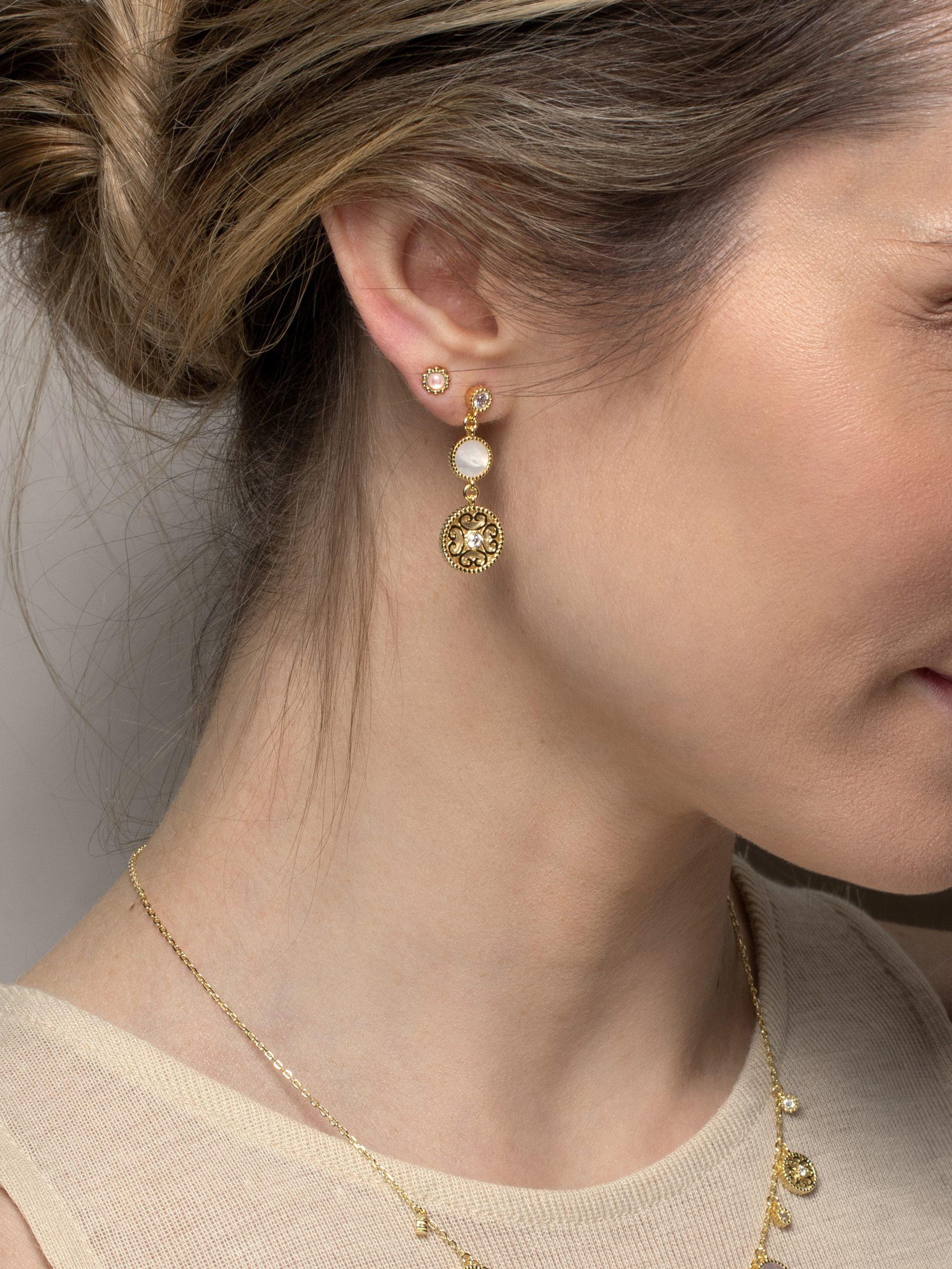 PHANTASYA  Harmony Naturstein Ohrstecker 2042 Vergoldet 