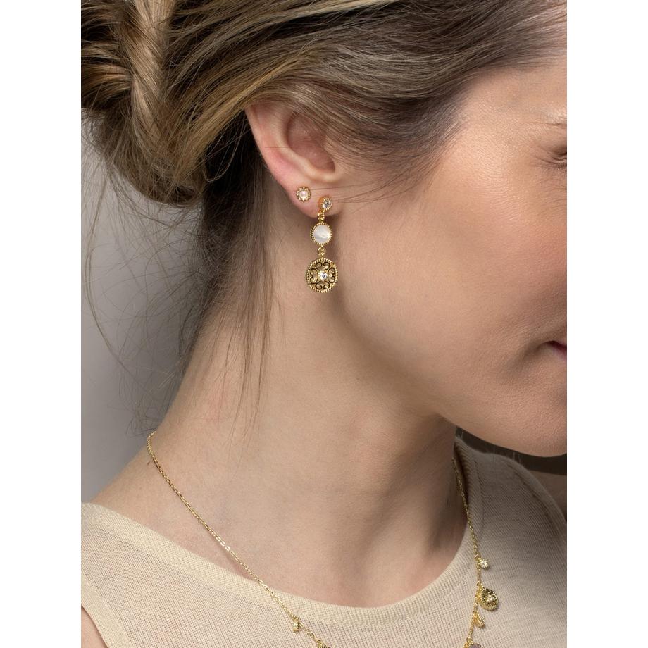 PHANTASYA  Harmony Naturstein Ohrstecker 2042 Vergoldet 