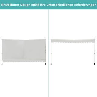 Northix Store à pince de 395 cm de large sans perçage, auvent de balcon résistant aux UV, auvent réglable en hauteur, beige  