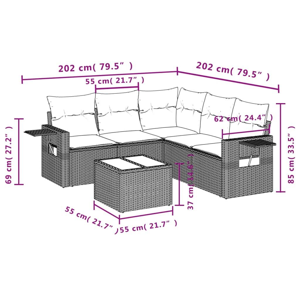 VidaXL Ensemble de canapés de jardin rotin synthétique  