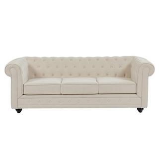 Vente-unique Sofa 3-Sitzer - Stoff - Beige - CHESTERFIELD  