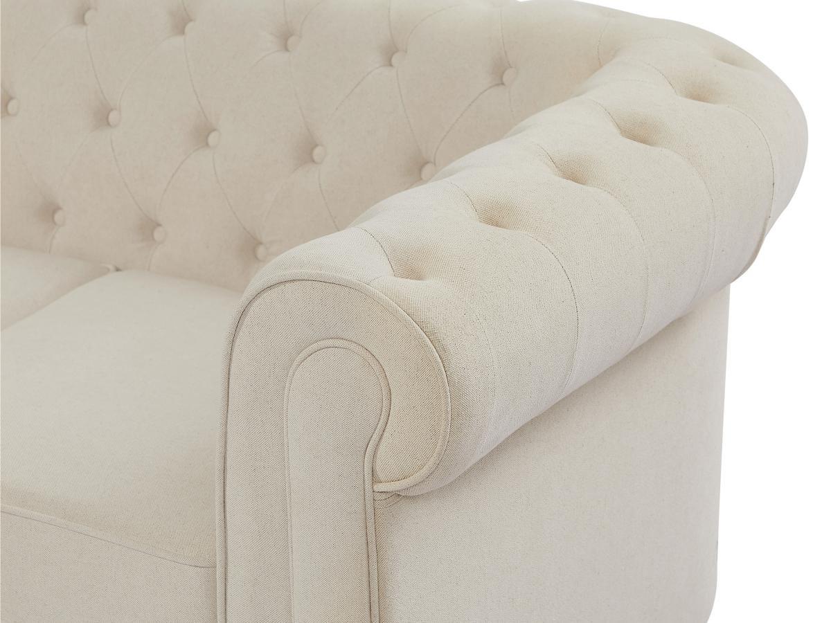 Vente-unique Sofa 3-Sitzer - Stoff - Beige - CHESTERFIELD  