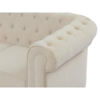 Vente-unique Sofa 3-Sitzer - Stoff - Beige - CHESTERFIELD  