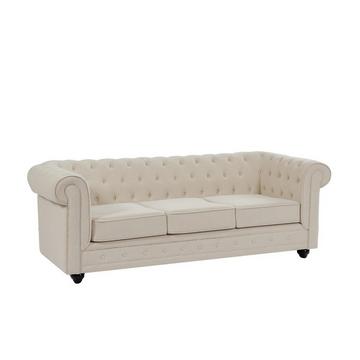 Sofa 3-Sitzer - Stoff - Beige - CHESTERFIELD