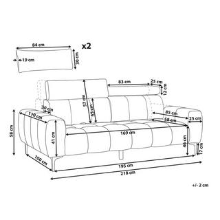 Beliani 3 Sitzer Sofa aus Polyester Modern VEGAMO  