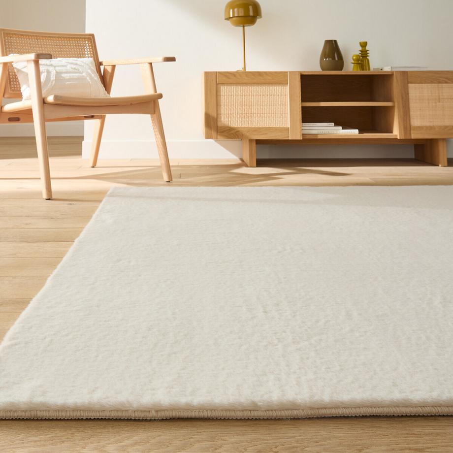 Rechteckiger Teppich Esmia in Felloptik