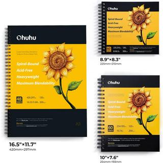 Ohuhu Carnet de croquis artistique 48 feuilles A3  