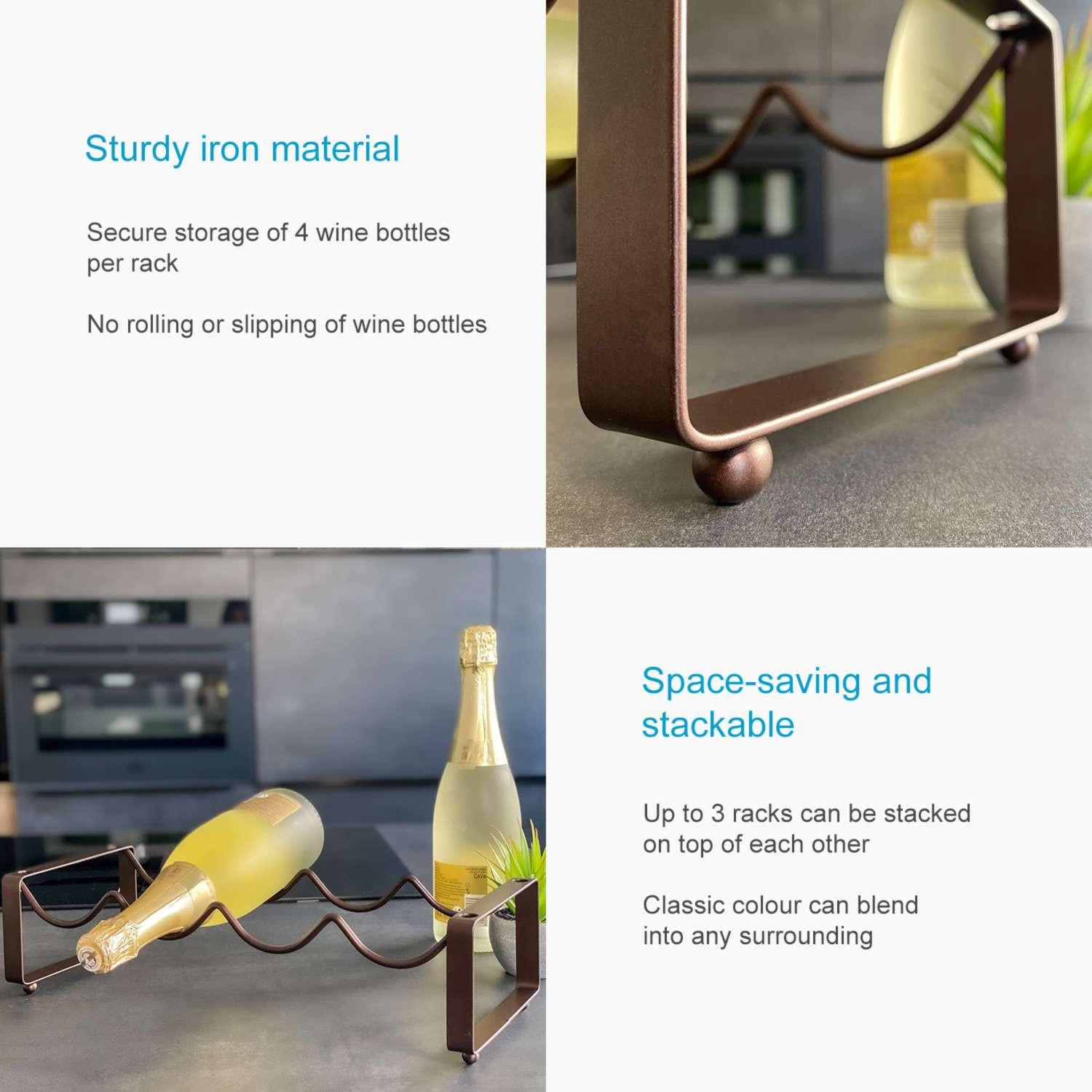 Intirilife Weinregal aus Eisen für 4 Weinflaschen - Stapelbar  