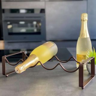 Intirilife Weinregal aus Eisen für 4 Weinflaschen - Stapelbar  