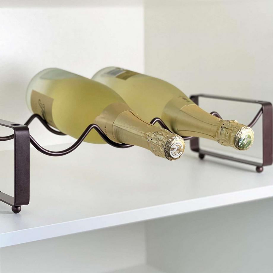 Intirilife Weinregal aus Eisen für 4 Weinflaschen - Stapelbar  