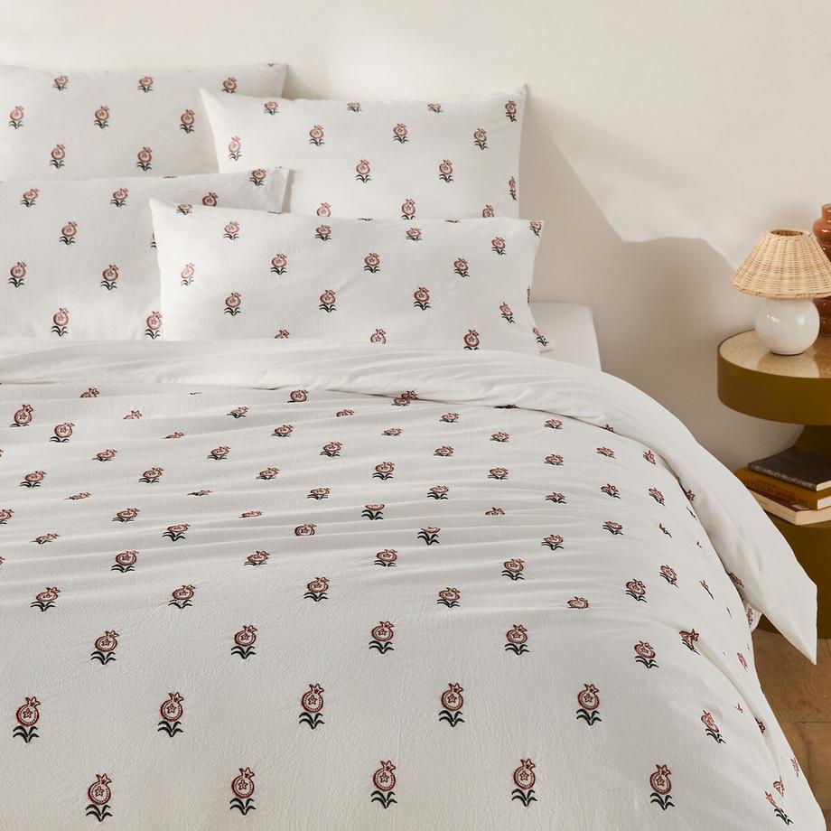 Housse de couette en coton vintage brodé