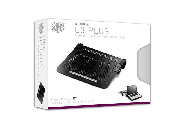 Cooler Master  NotePal U3 Plus système de refroidissement pour ordinateurs portables 48,3 cm (19") 1800 tr/min Noir 