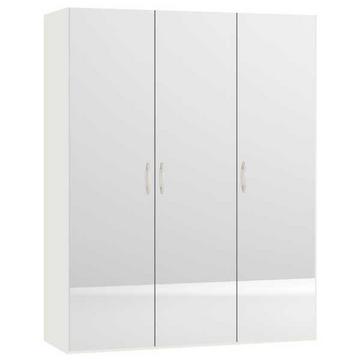 Miroir d'armoire à portes tournantes blanc crème 152,2 x 195