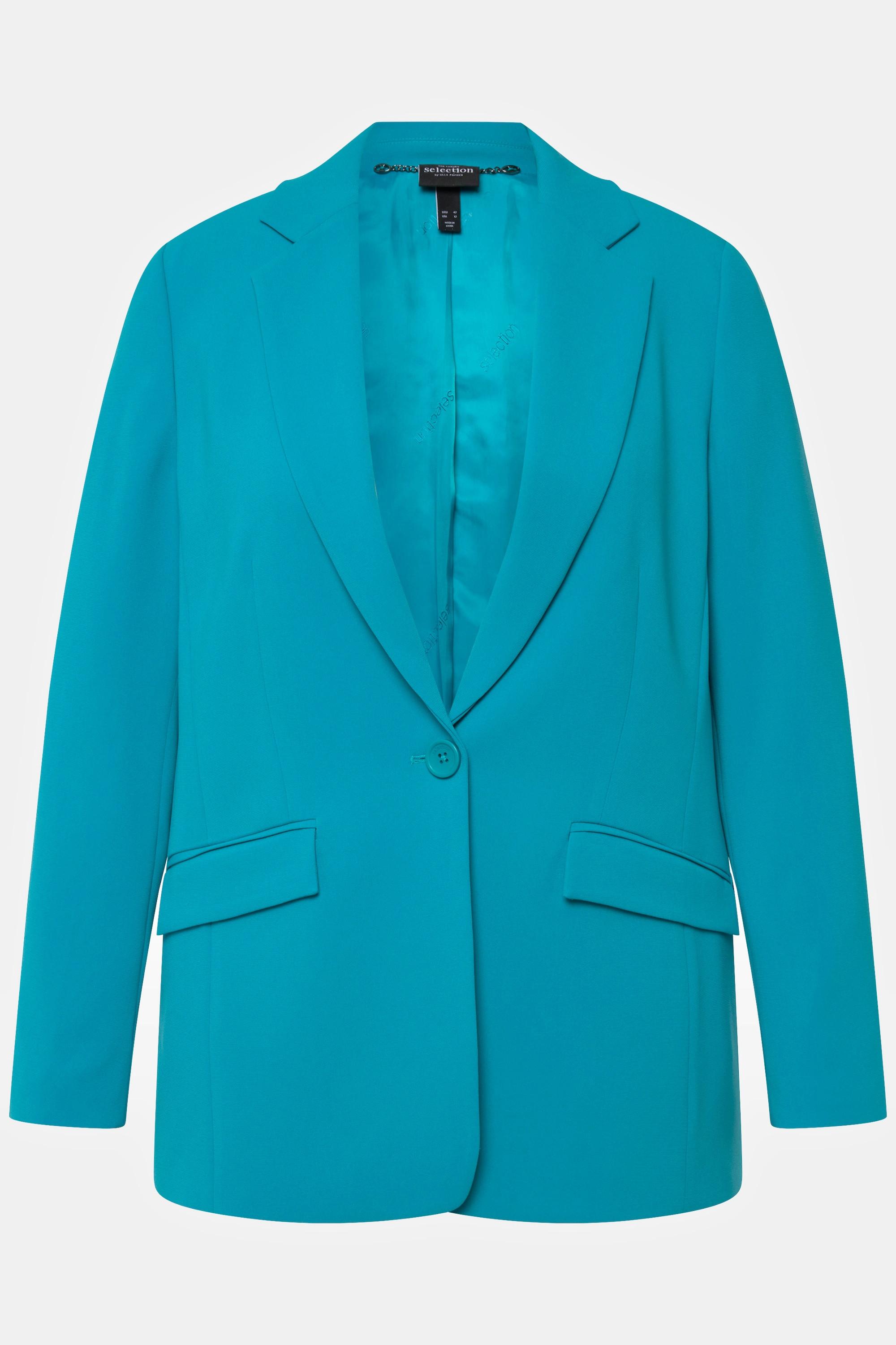 Ulla Popken  Blazer con revers, tasche con patta e abbottonatura 