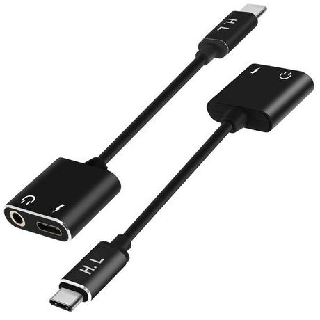 Avizar  USB-C Audio-/Ladeadapter Schwarz 