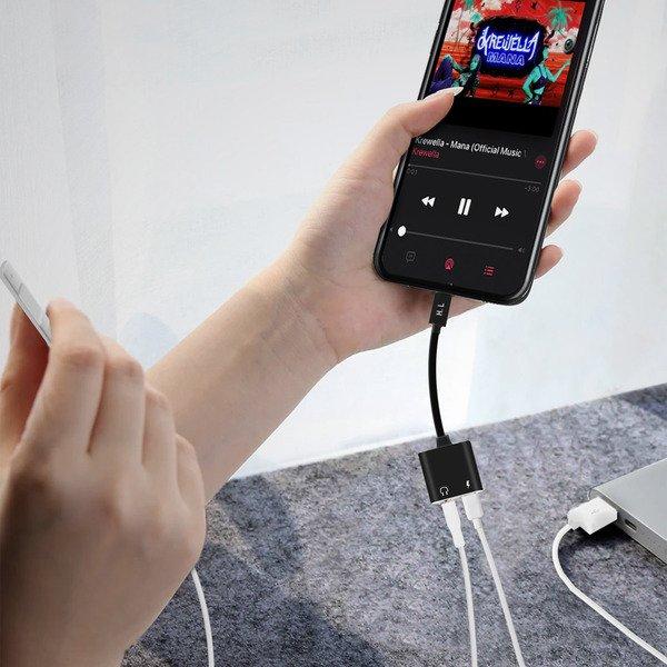 Avizar  Adaptateur Audio/Charge USB-C Noir 