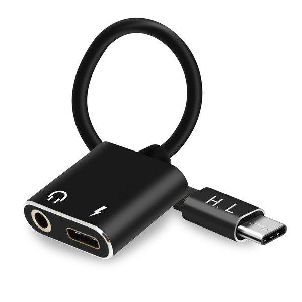 Avizar  USB-C Audio-/Ladeadapter Schwarz 