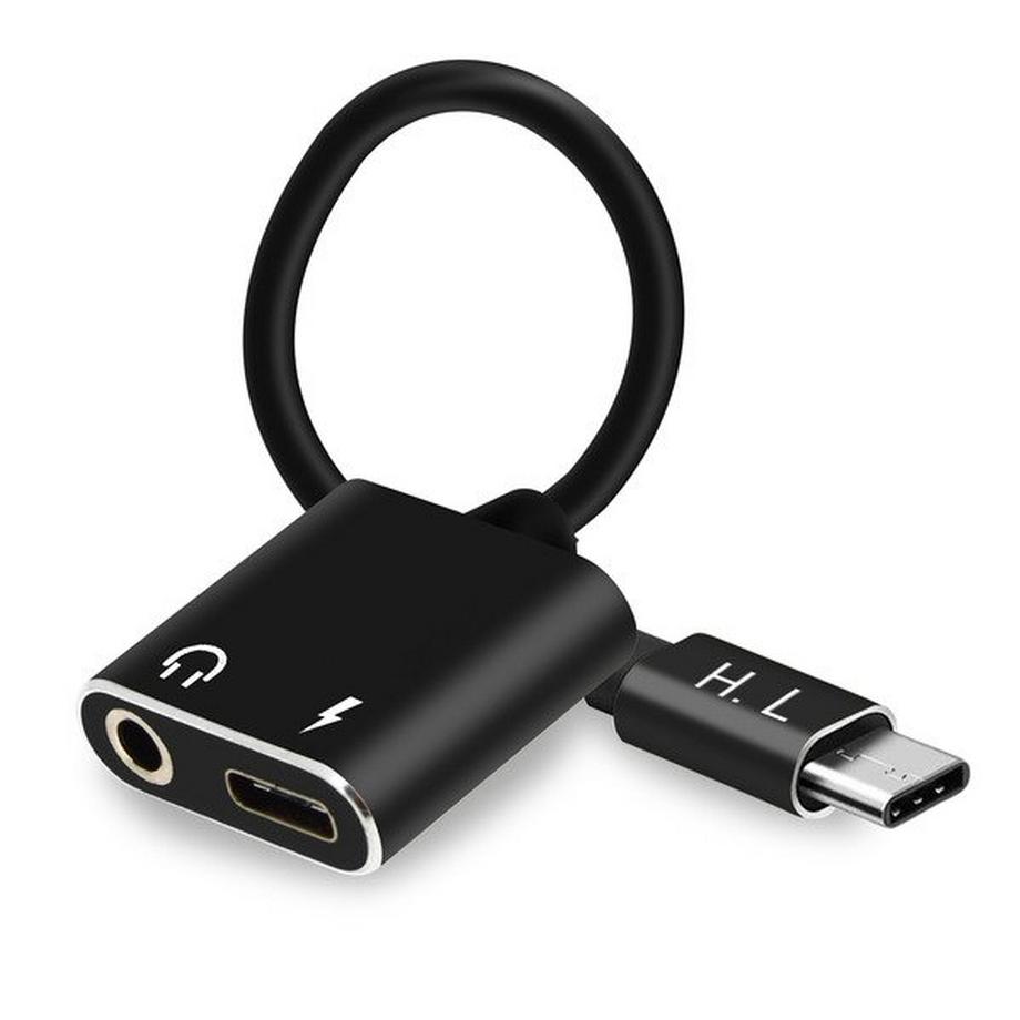 Avizar  Adaptateur Audio/Charge USB-C Noir 