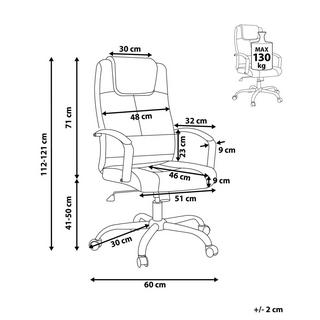 Beliani Fauteuil de bureau en Cuir PU Traditionnel WINNER  