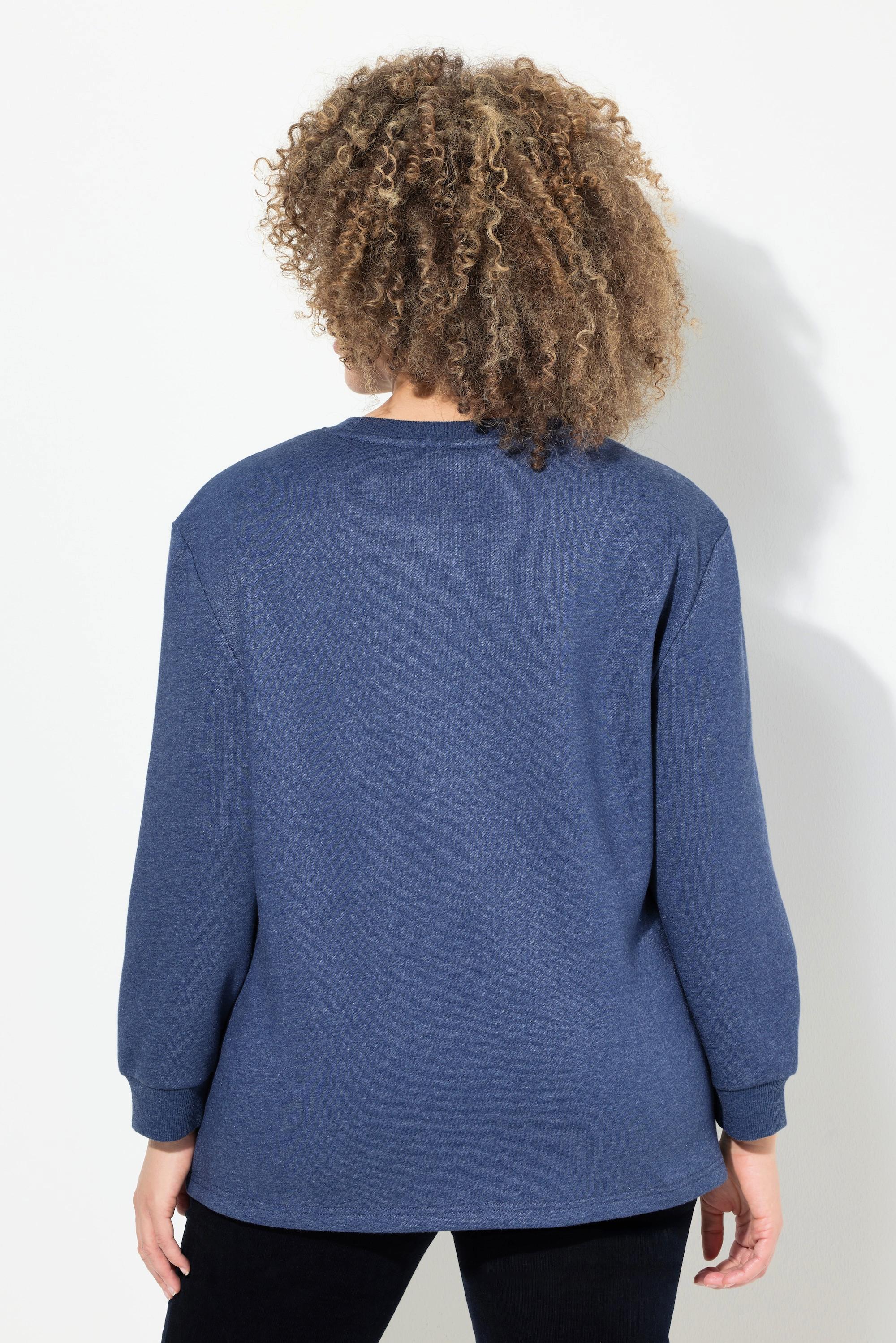 Ulla Popken Pull Paillettes Col Rond Manches Longues  