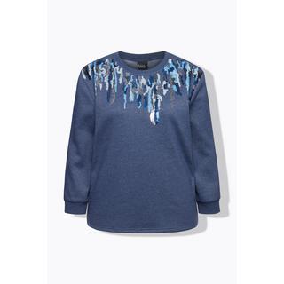 Ulla Popken Pull Paillettes Col Rond Manches Longues  