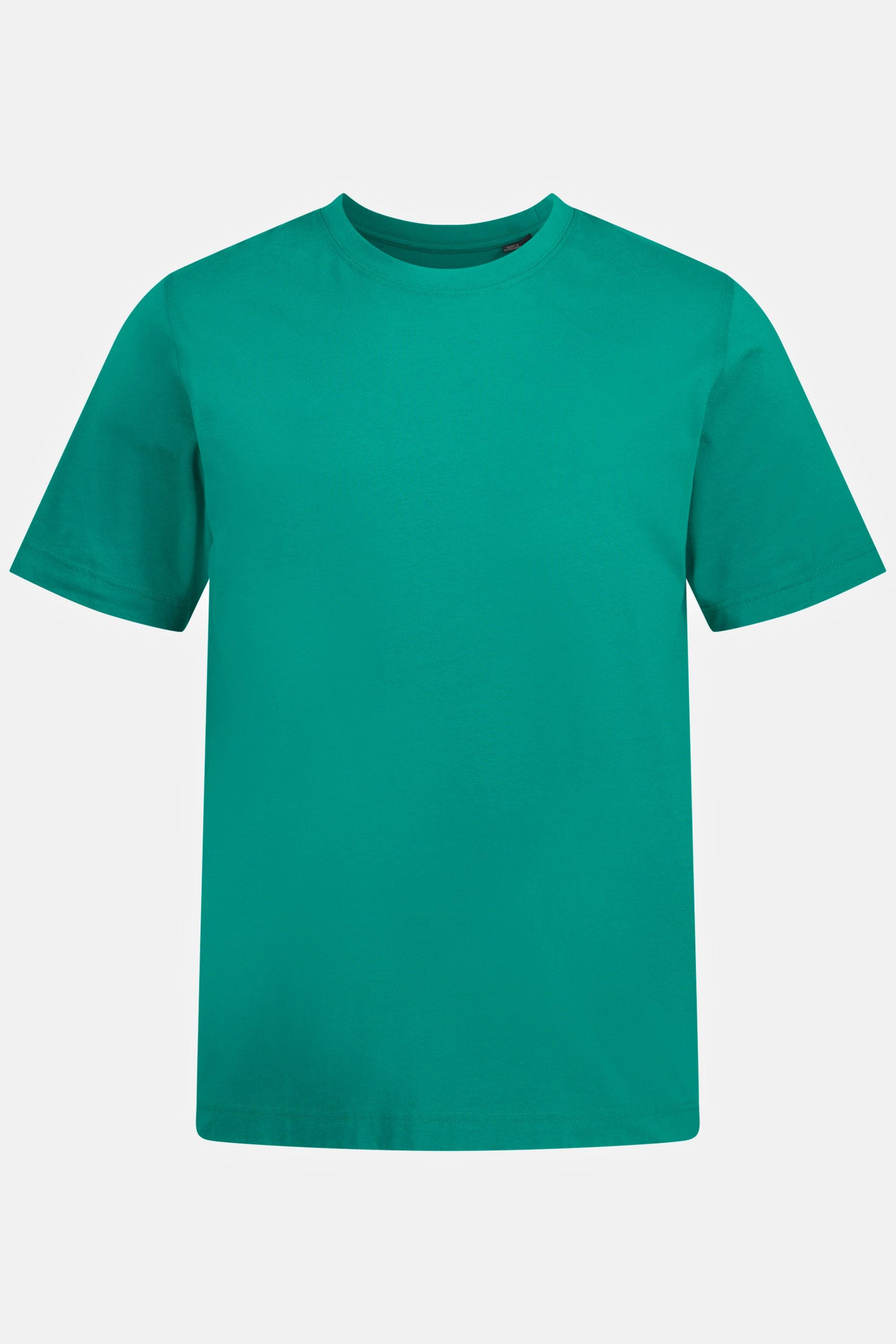 JP1880  T-shirt Basic en coton peigné, col rond vert bouteille 