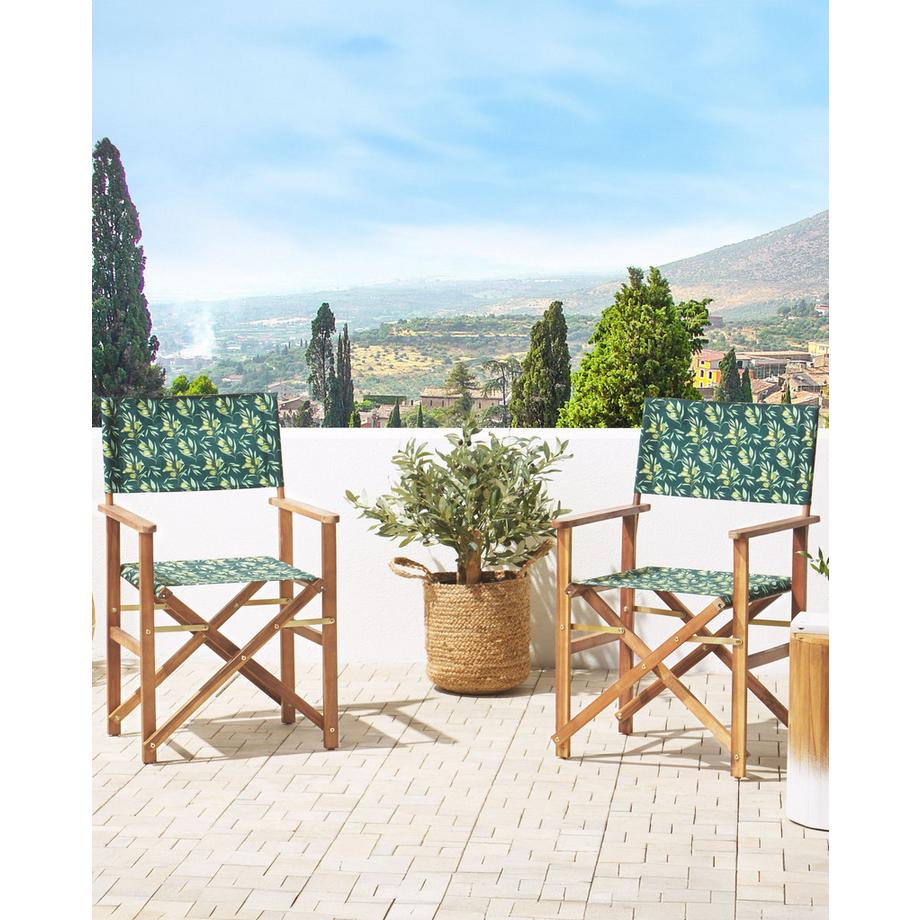 Beliani Lot de 2 chaises de jardin en Tissu Moderne CINE  