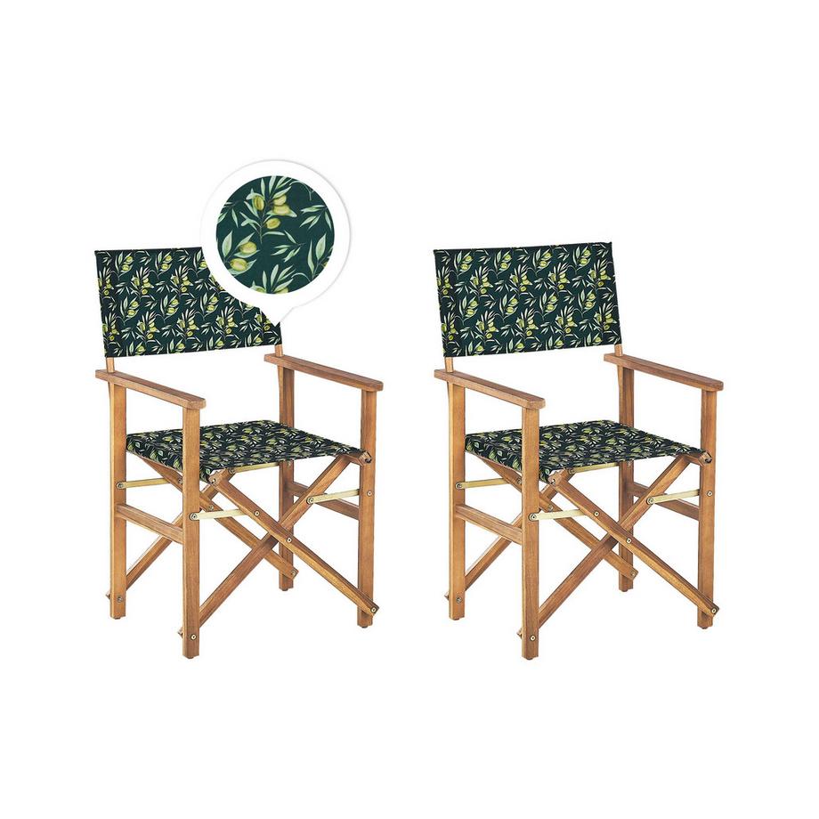 Beliani Lot de 2 chaises de jardin en Tissu Moderne CINE  