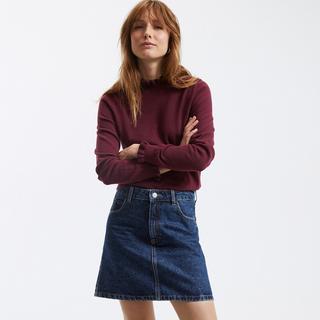 La Redoute Collections  Pull col montant volanté manches longues en coton 