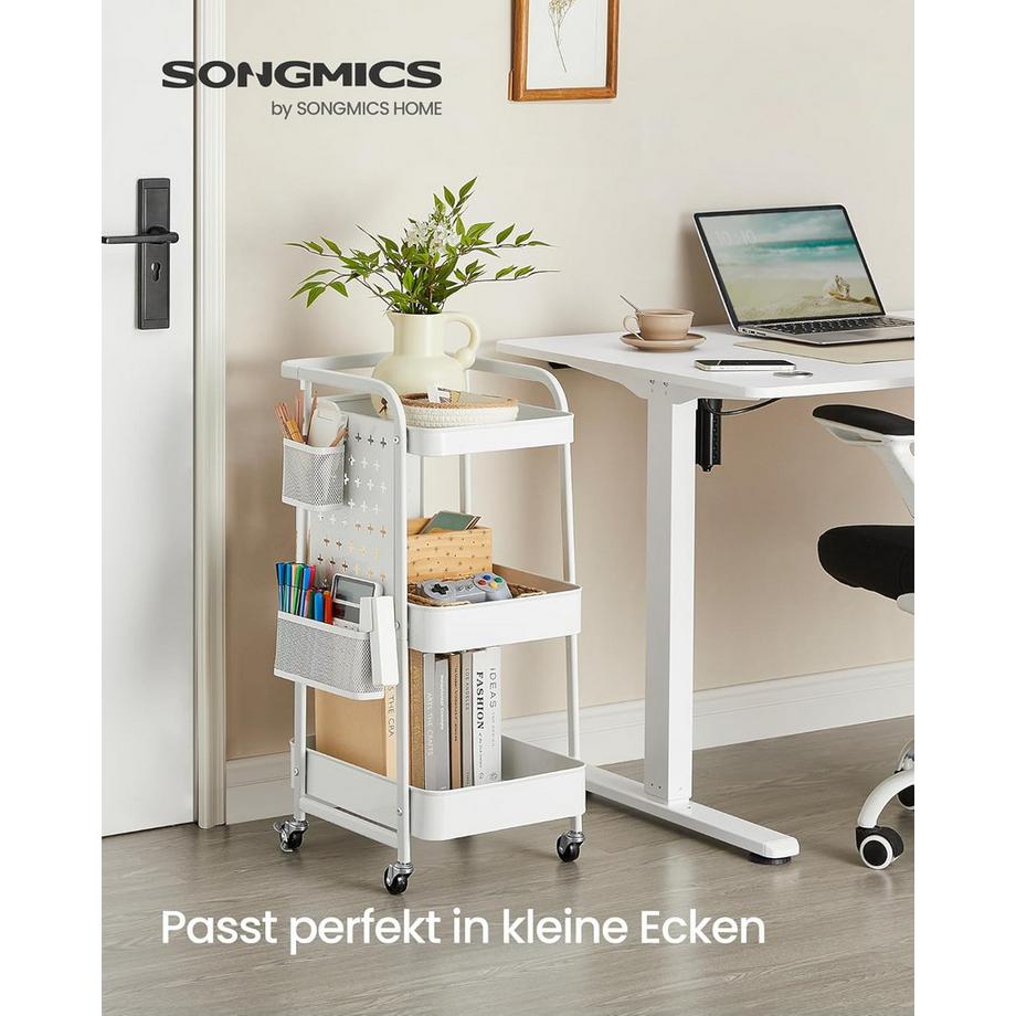 Songmics Chariot avec étagères en treillis métallique  