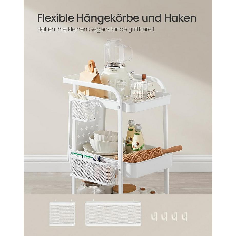 Songmics Chariot avec étagères en treillis métallique  