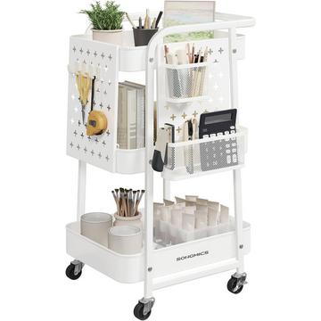 Chariot avec étagères en treillis métallique