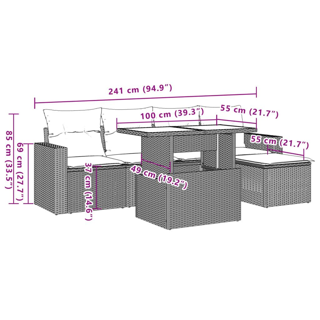 VidaXL Ensemble de canapés de jardin rotin synthétique  