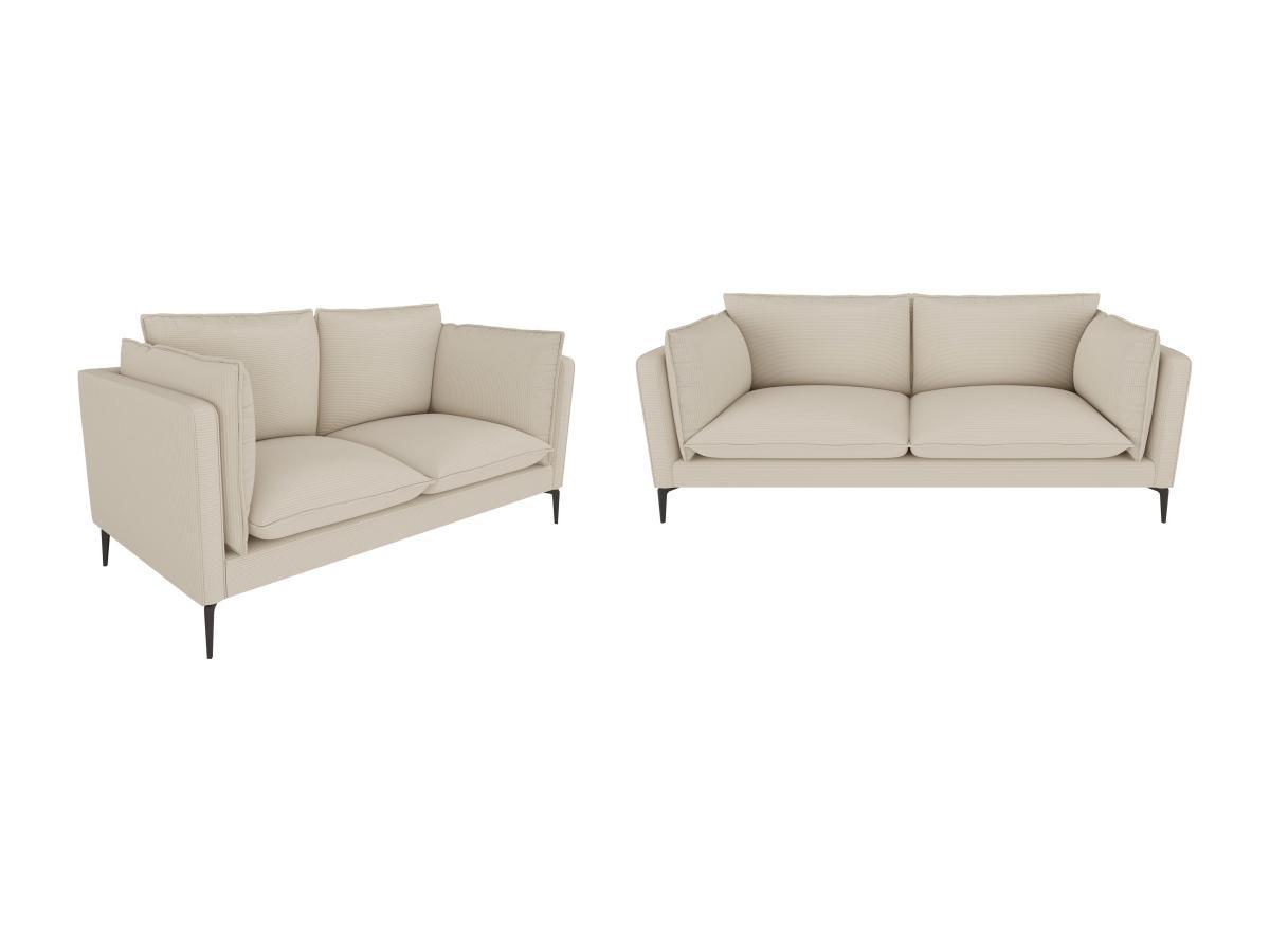 Vente-unique Sofas 3-Sitzer & 2-Sitzer - Cord - Beige - KESTREL  