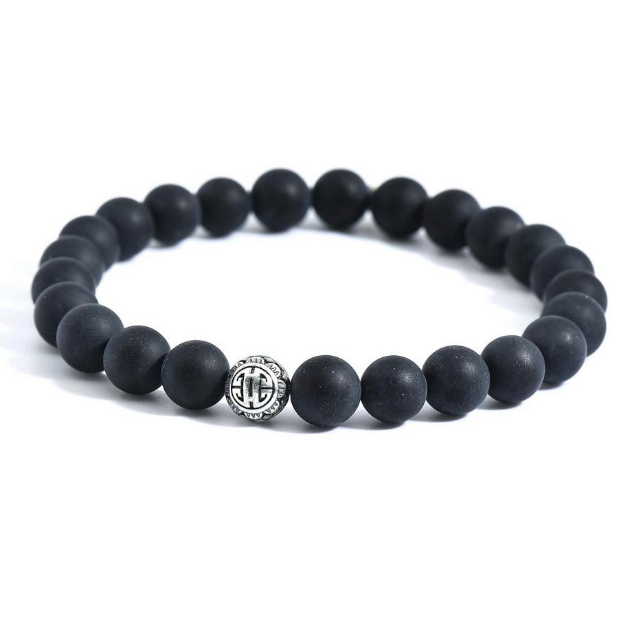 Kara  Stretch Armband mit Onyx & 925 Silber