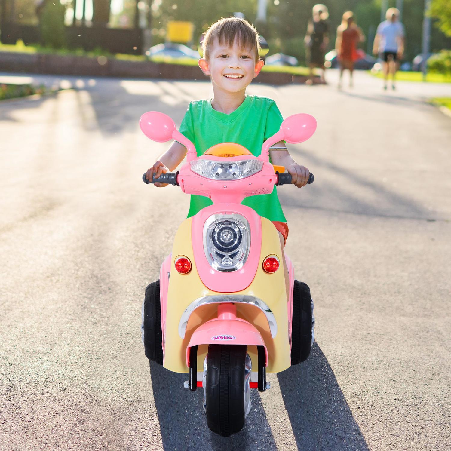 Northio  Moto Électrique Pour Enfants Moto Électrique Voiture Électrique Pour Enfants Tricycle Pour Enfants, 6 V, Métal + Pp, 108 X 51 X 75 Cm (Rose + Jaune) 