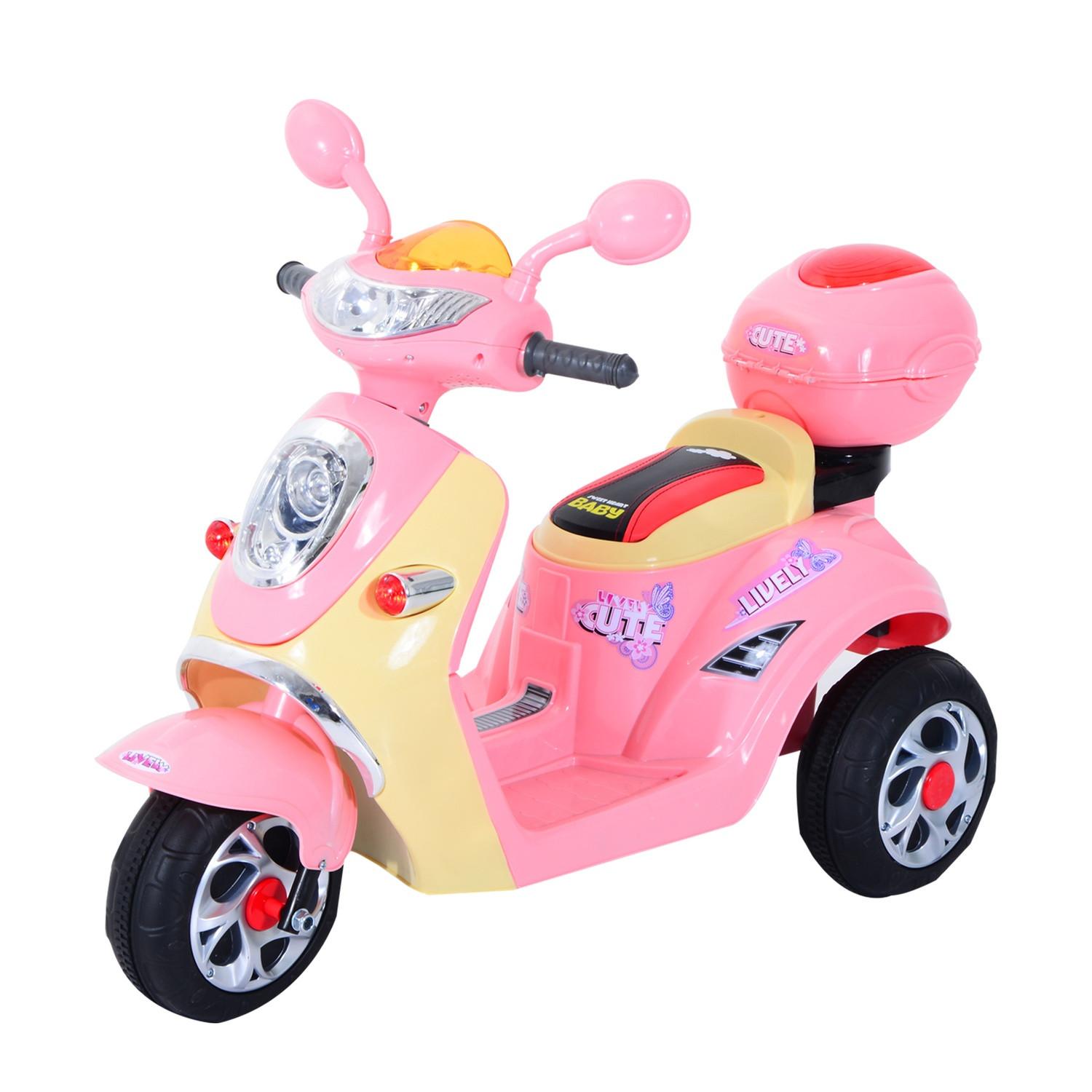 Northio  Moto Électrique Pour Enfants Moto Électrique Voiture Électrique Pour Enfants Tricycle Pour Enfants, 6 V, Métal + Pp, 108 X 51 X 75 Cm (Rose + Jaune) 