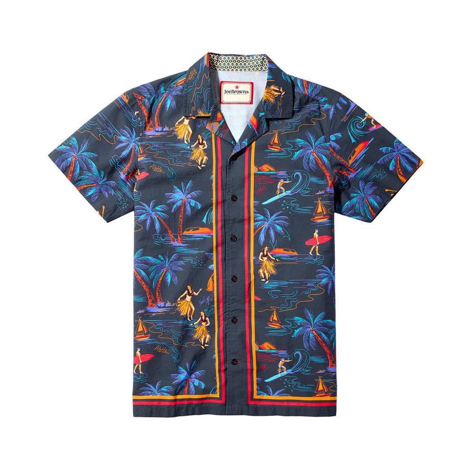 Joe Browns Chemise Cuba Surf Hawaï Manches Courtes  