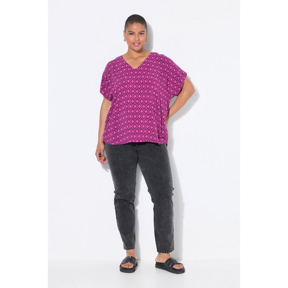 Studio Untold Oversized Rauten Blusenshirt  