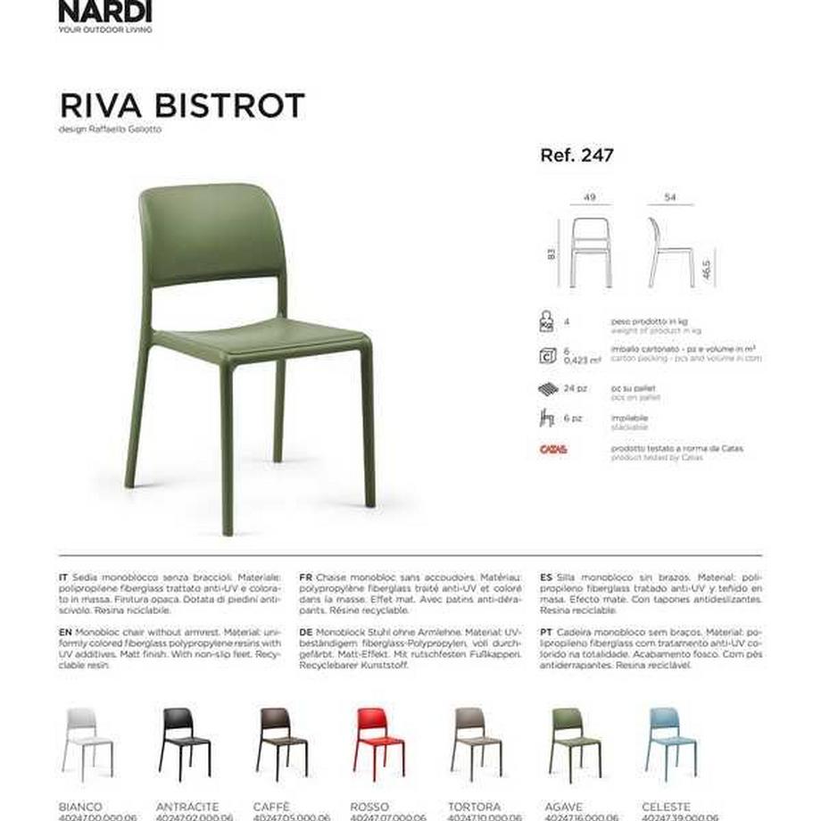 NARDI outdoor Chaise de jardin Riva Bistrot agave  