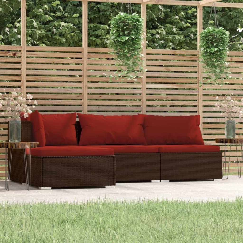 VidaXL set divani da giardino Polirattan  